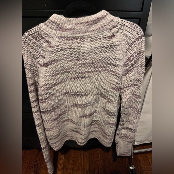 Falls Creek white and purple knit sweater size medium - Picture 2 of 3